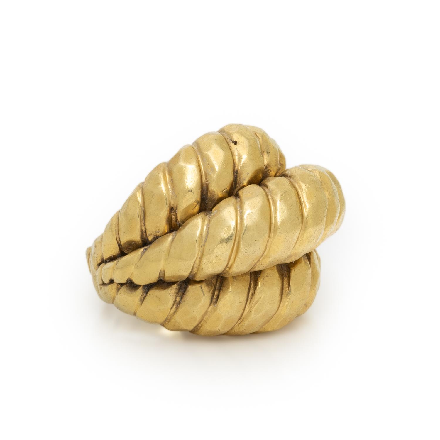 HENRY DUNAY, YELLOW GOLD RING