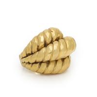 HENRY DUNAY, YELLOW GOLD RING