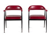 A Pair of Modernist Vinyl Armchairs