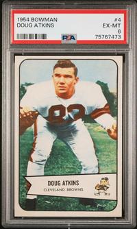 A Group of Chicago Bears Hall of Fame 1954 Bowman PSA Graded Football Cards