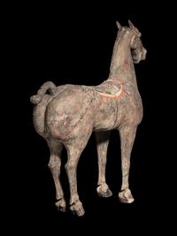 A Grey Pottery Figure of a Horse