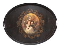 A Victorian Tole Tray, Width 30 inches.