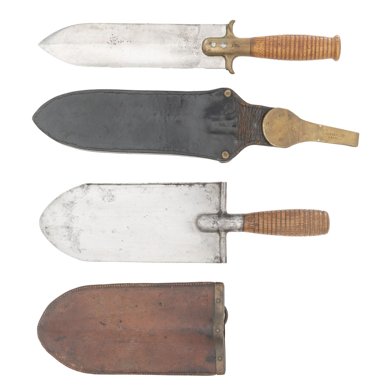 Indian War Edged Weapons: US M1880 Hunting Knife & US M1873 Entrenching Tool