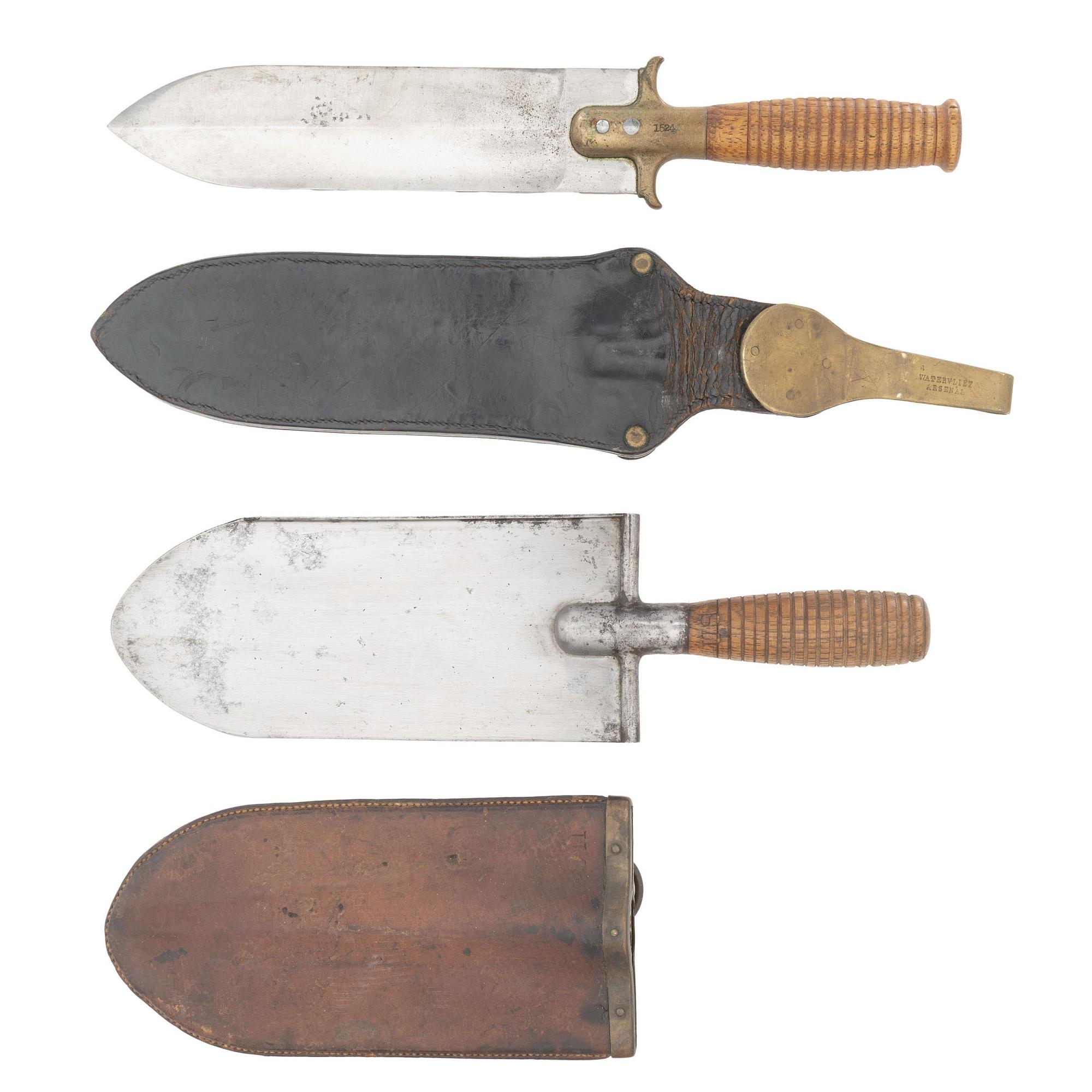 Indian War Edged Weapons: US M1880 Hunting Knife & US M1873 Entrenching Tool
