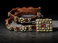 Navajo Sterling Silver and Turquoise Cluster Concha Belt