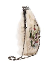 Antique fur embroidered bag