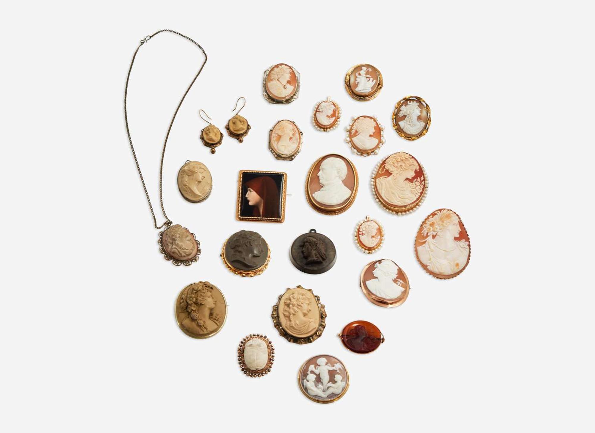A Miscellaneous Collection of Cameo Jewelry