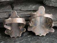 Navajo Fred Harvey Era Rings with Carved Turquoise Arrowheads
