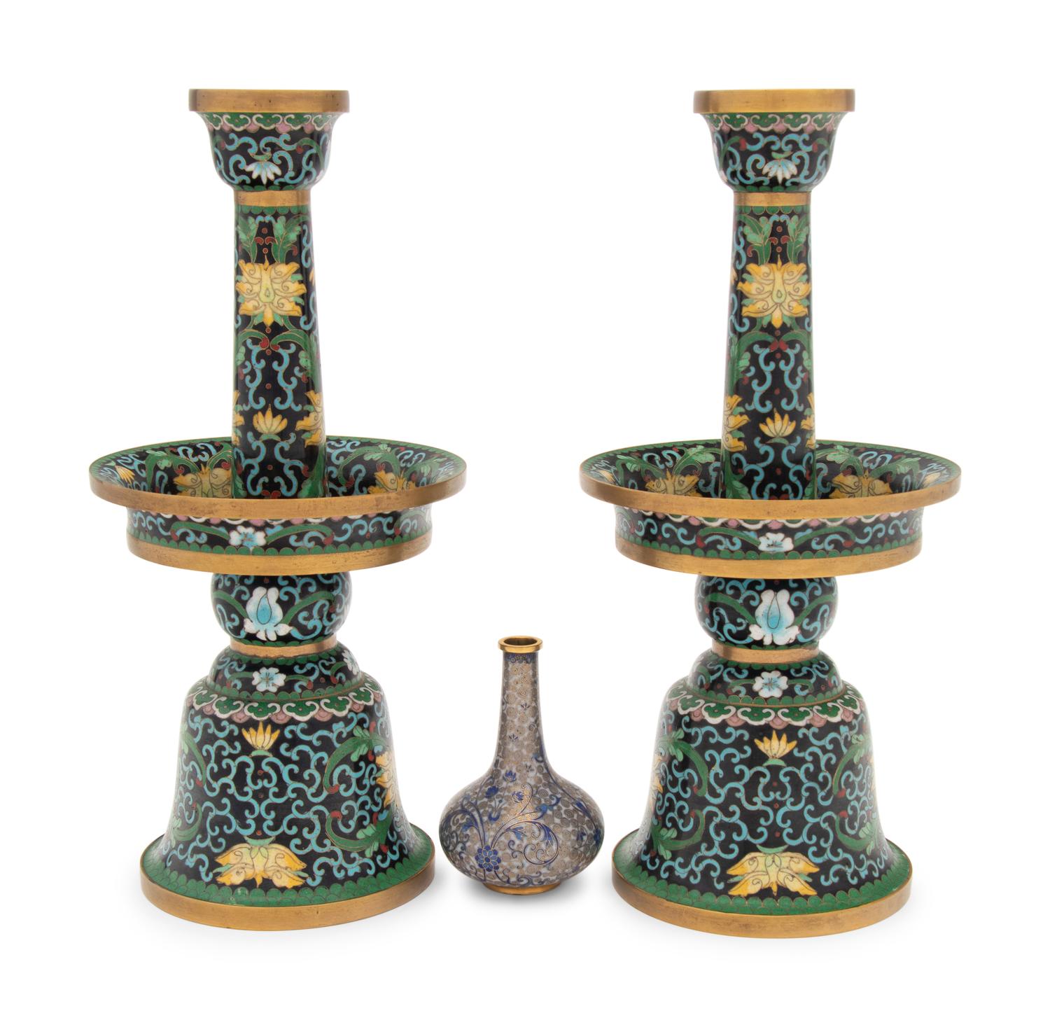 Three Chinese Cloisonne Enamel Wares