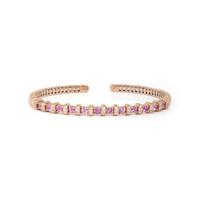 ROSE GOLD, PINK SAPPHIRE AND DIAMOND BANGLE BRACELET