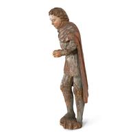 A Carved and Polychrome Decorated Figure of Saint George