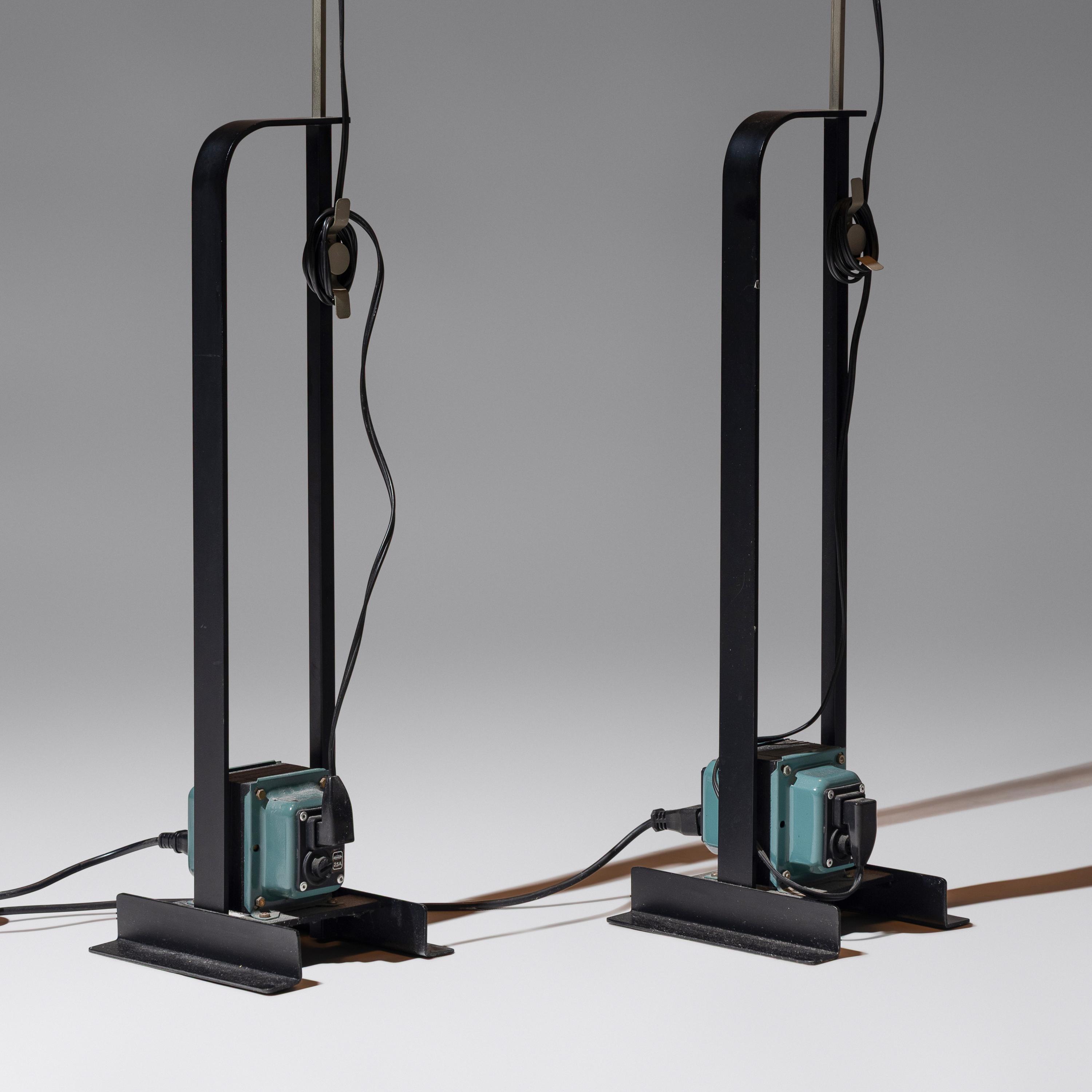 Achille and Pier Giacomo Castiglioni (Italian, 1918–2002 | 1913–1968) — Pair of Toio Floor Lamps, 1962 Flos, Italy
