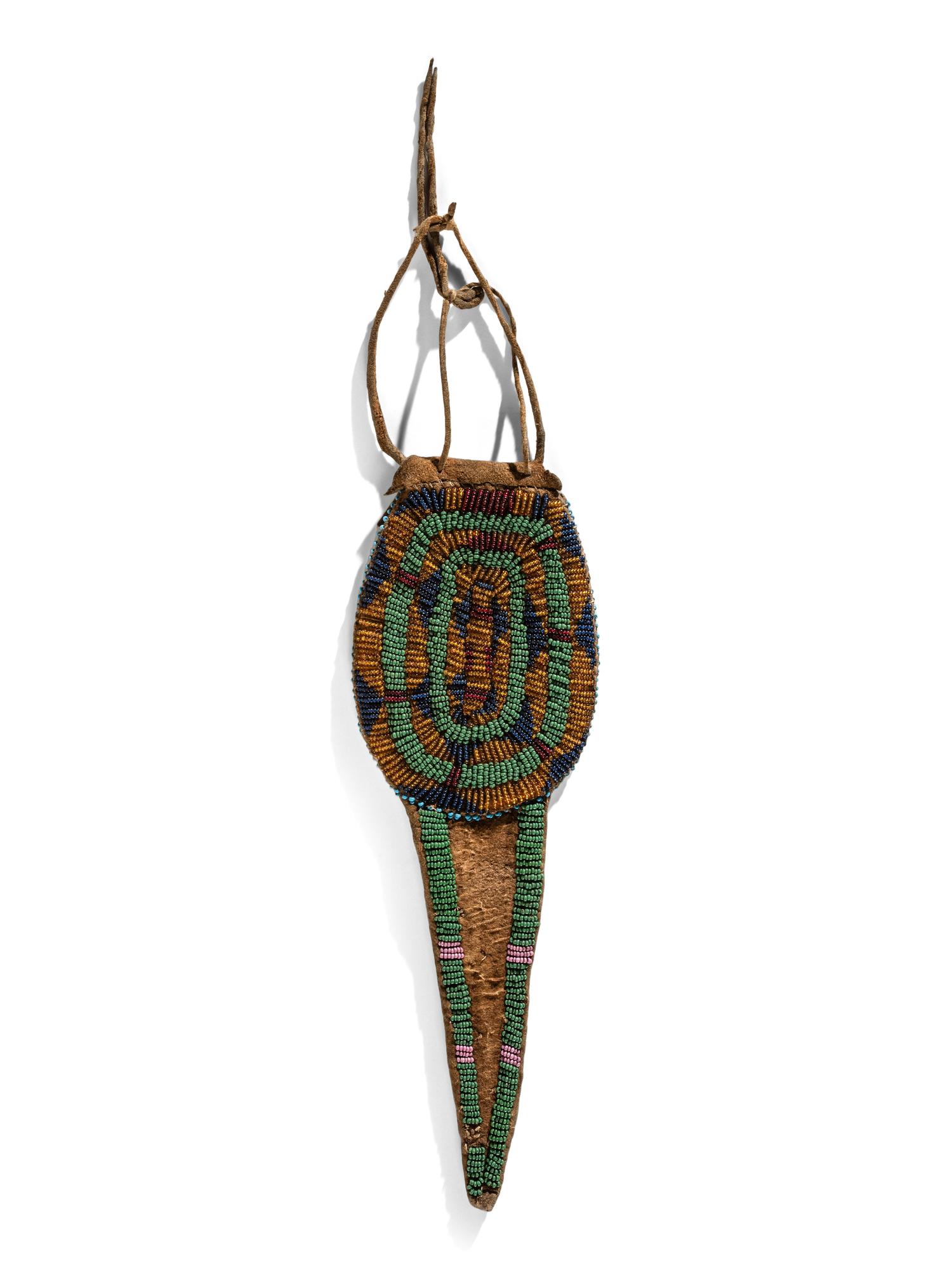 Ute Beaded Hide Tail Bag