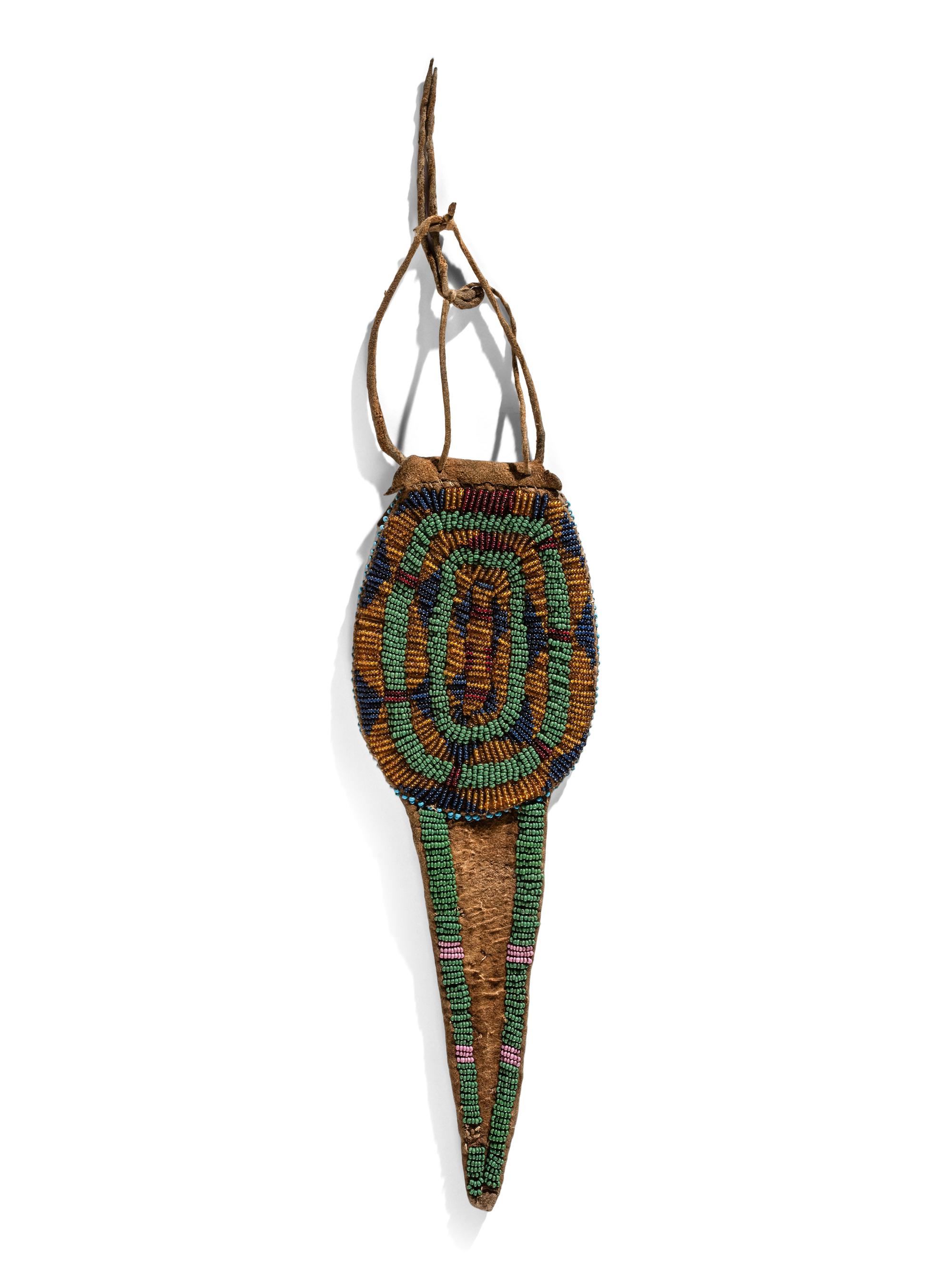 Ute Beaded Hide Tail Bag