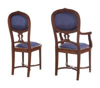 A Set of Ten French Gilt Metal Mounted Dining Chairs