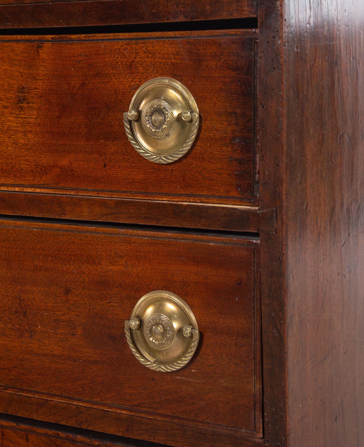 An English Mahogany Book or Linen Press Chest of Drawers