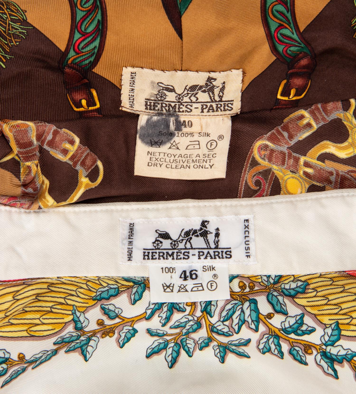 Two Hermès Printed Silk Pieces; One Robe, One Dress Shirt, 1990-2000s