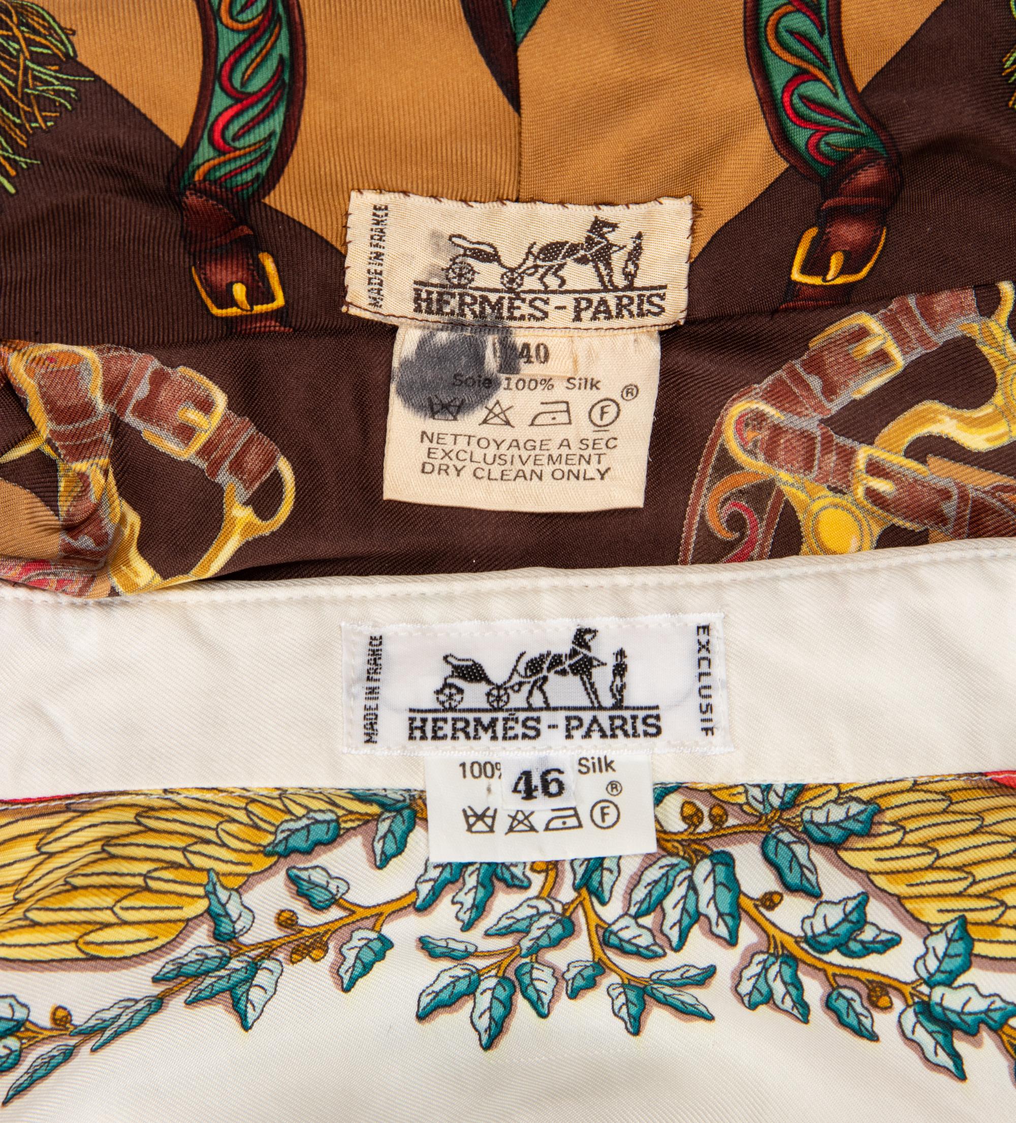 Two Hermès Printed Silk Pieces; One Robe, One Dress Shirt, 1990-2000s