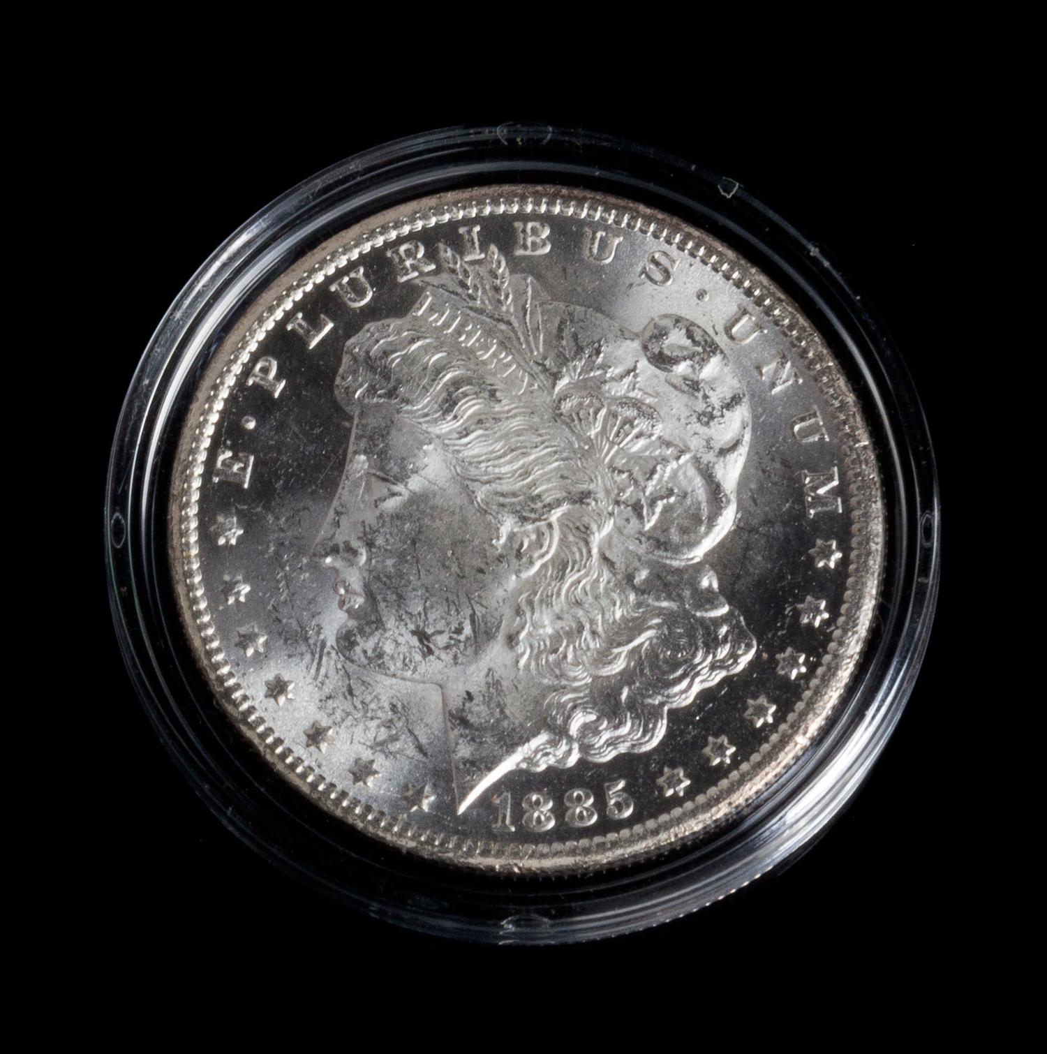 A United States 1885-CC Morgan Silver Dollar