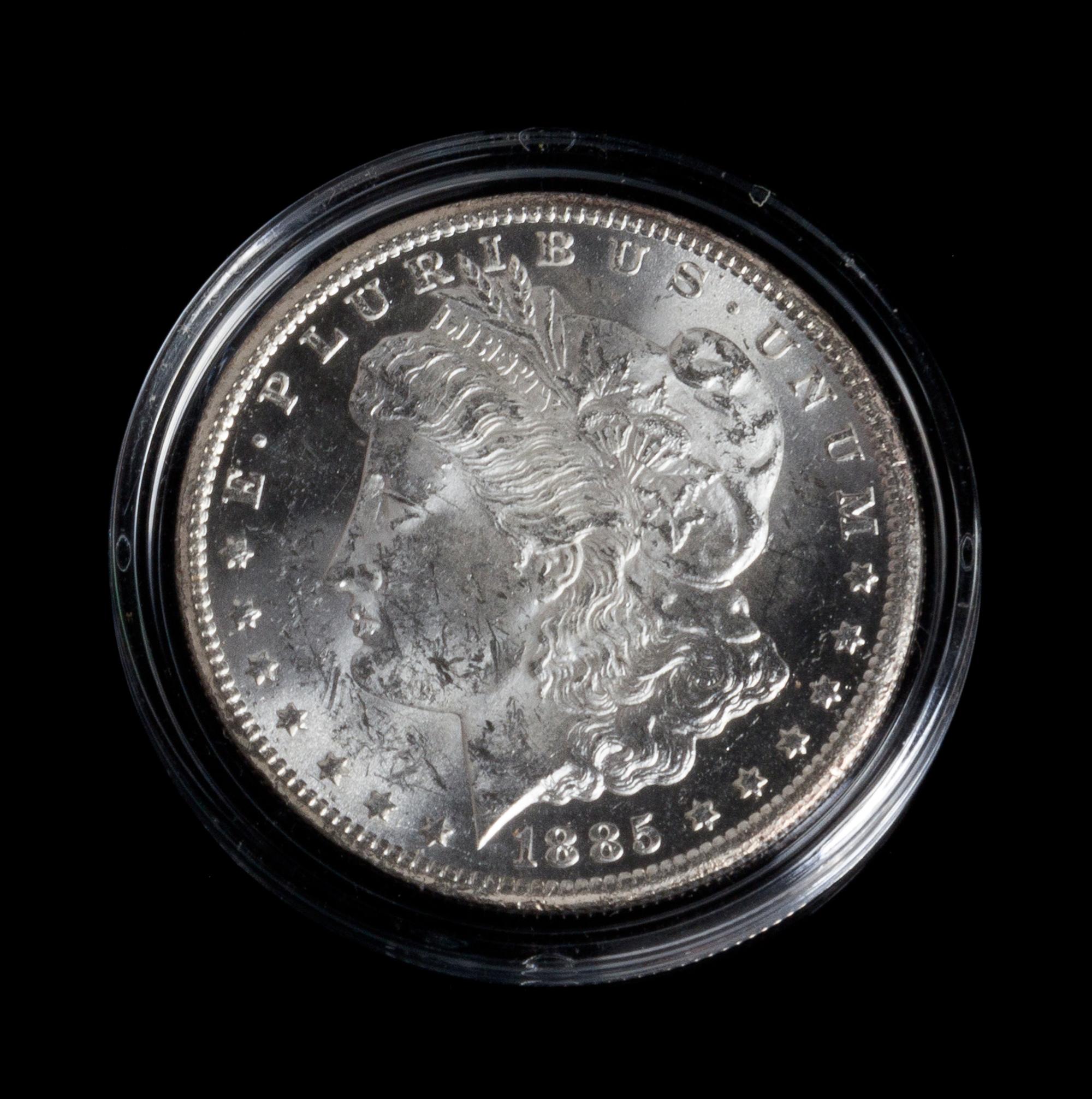 A United States 1885-CC Morgan Silver Dollar