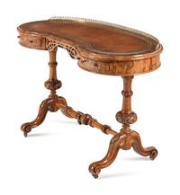 A William IV Walnut Kidney-Shaped Writing Desk