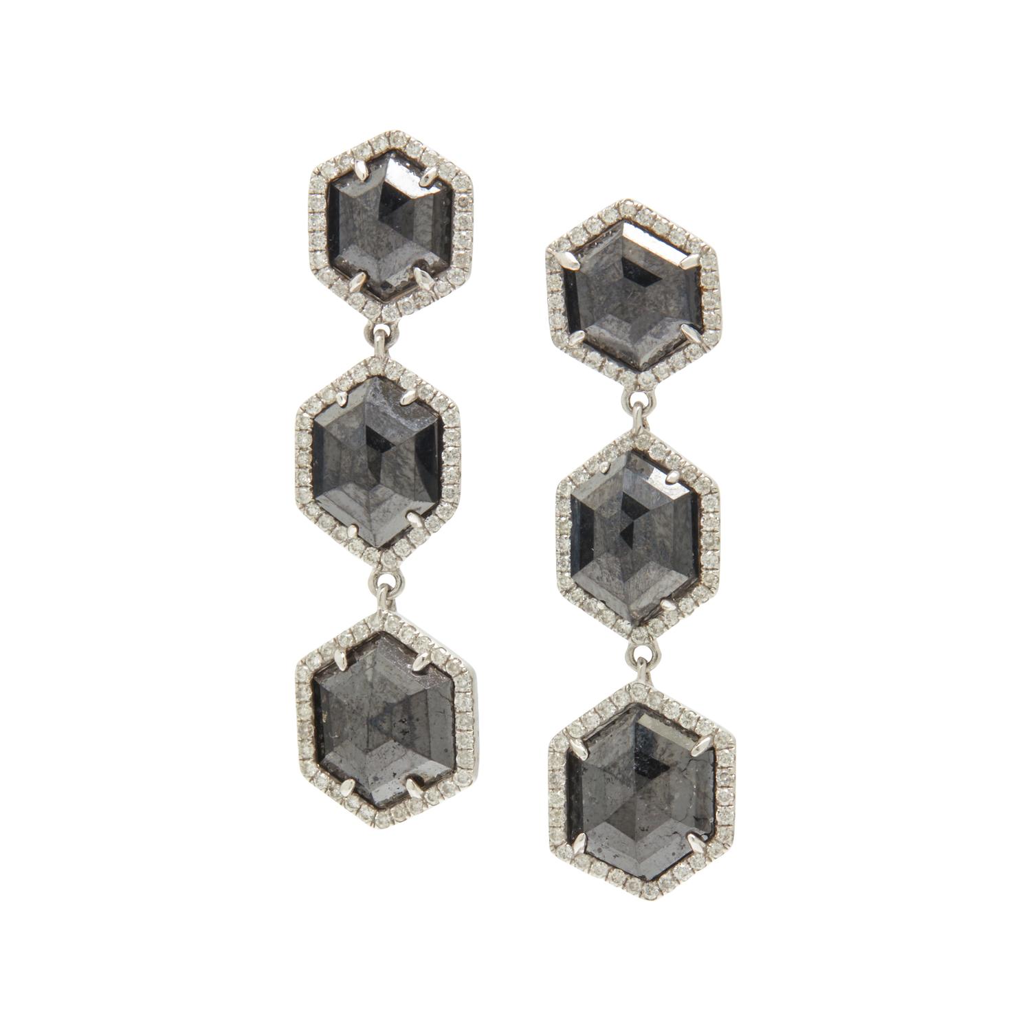 BLACK AND WHITE DIAMOND EARRINGS