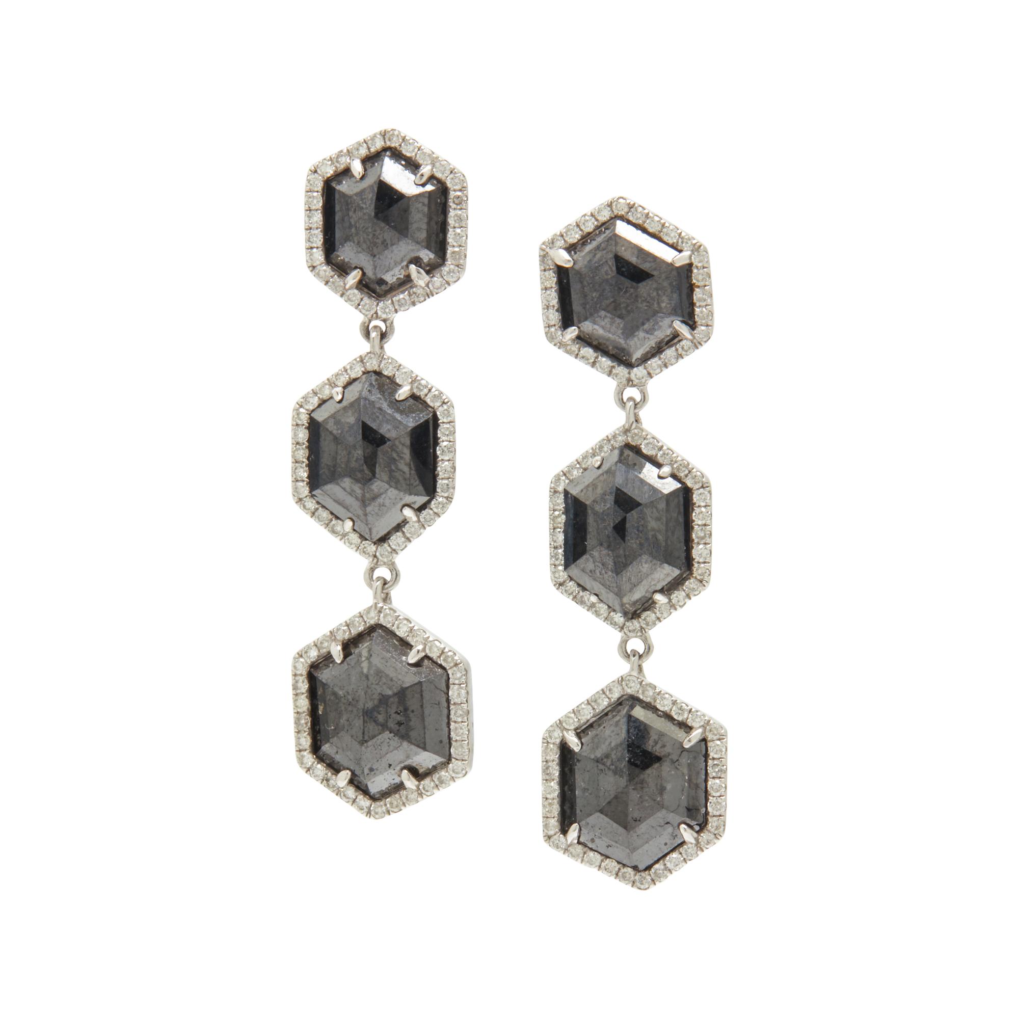 BLACK AND WHITE DIAMOND EARRINGS
