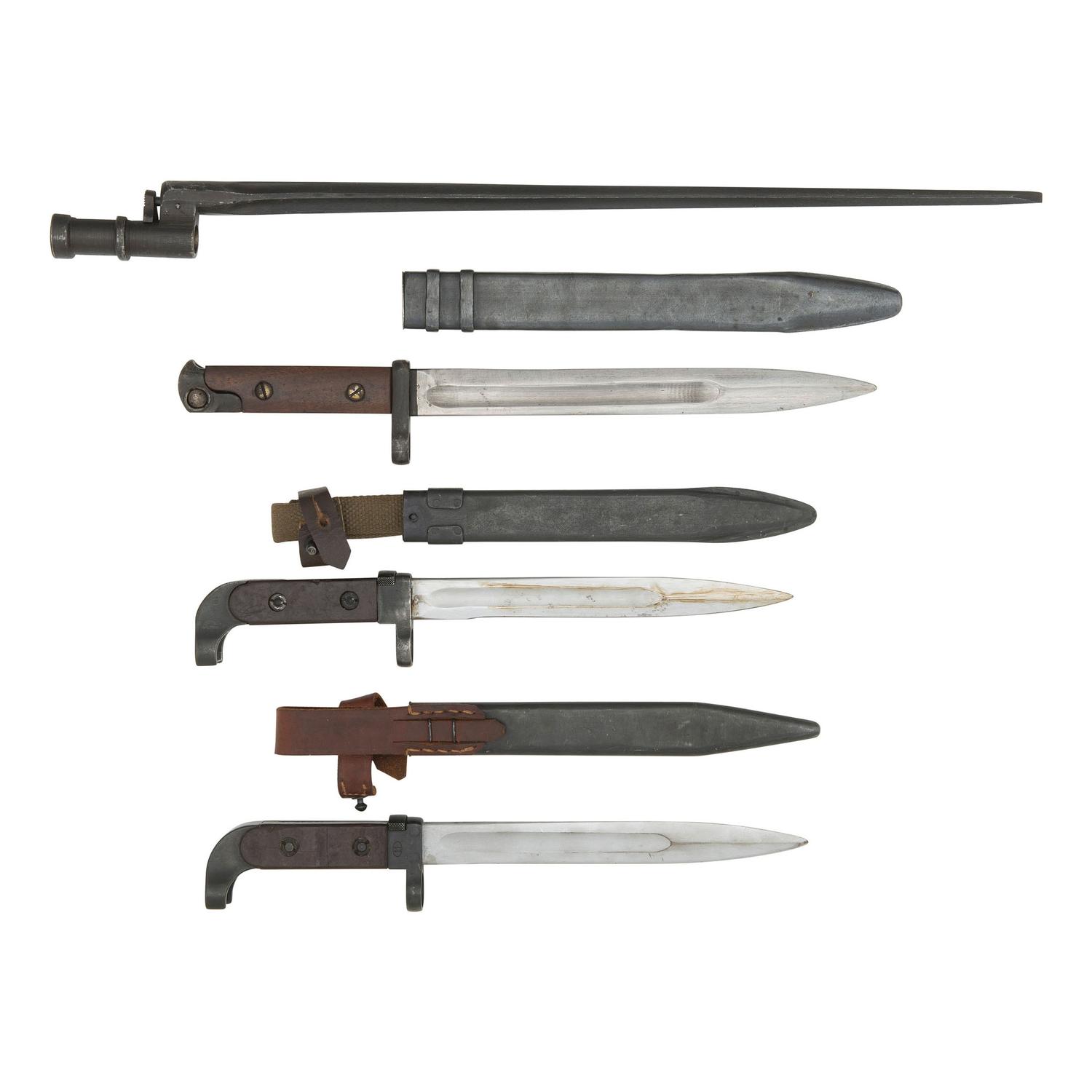 Lot of 4 Soviet Bayonets Including: M1940, M1891/30, and AK47