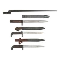 Lot of 4 Soviet Bayonets Including: M1940, M1891/30, and AK47