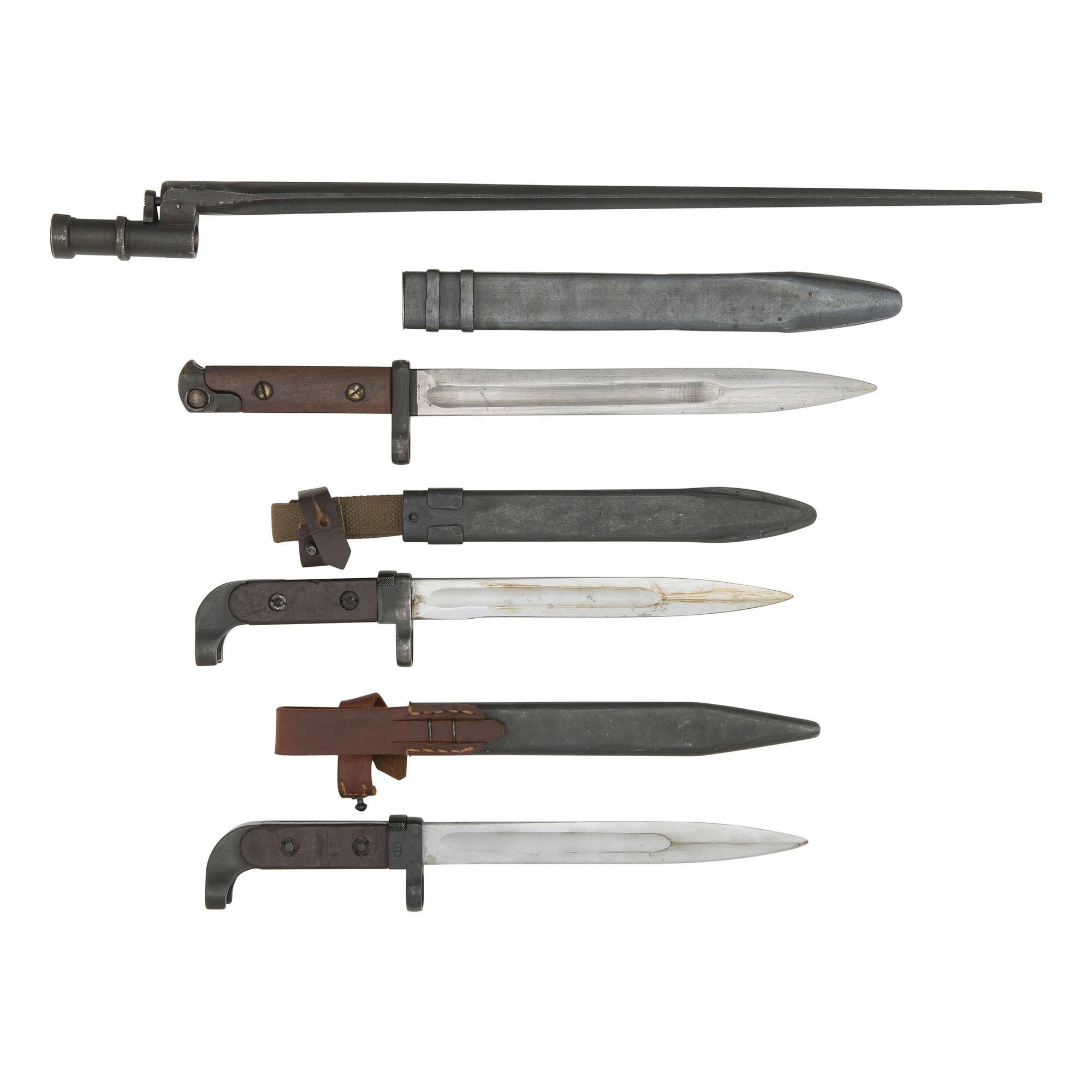 Lot of 4 Soviet Bayonets Including: M1940, M1891/30, and AK47