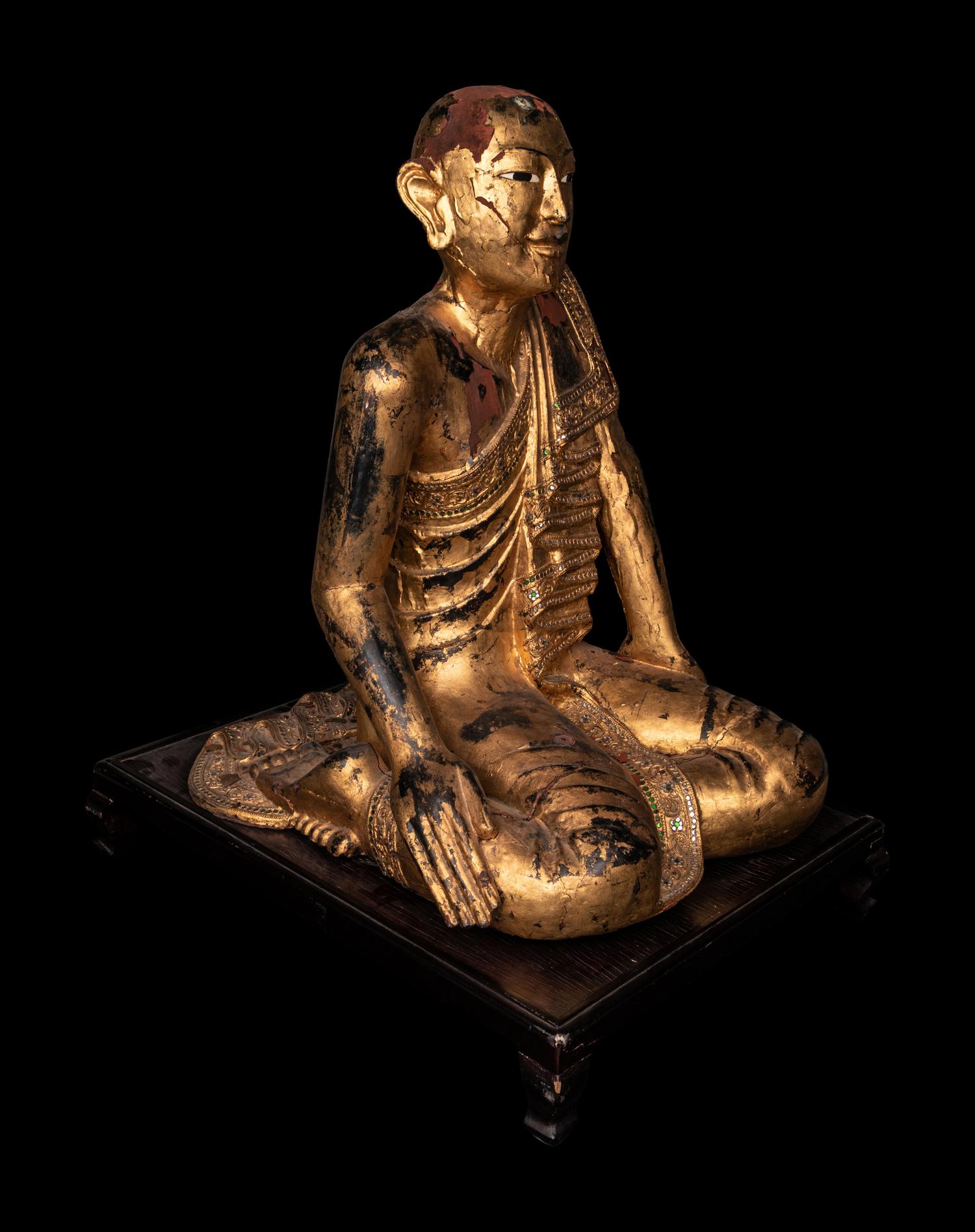 A Pair of Buddhist Monks in Adoration