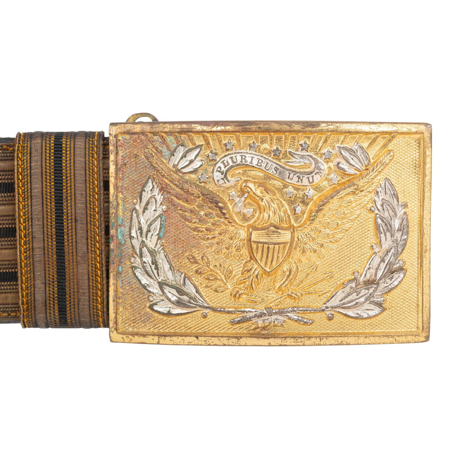 Indian Wars Era Officer's Sword Belt with Detachable Sword Hangers