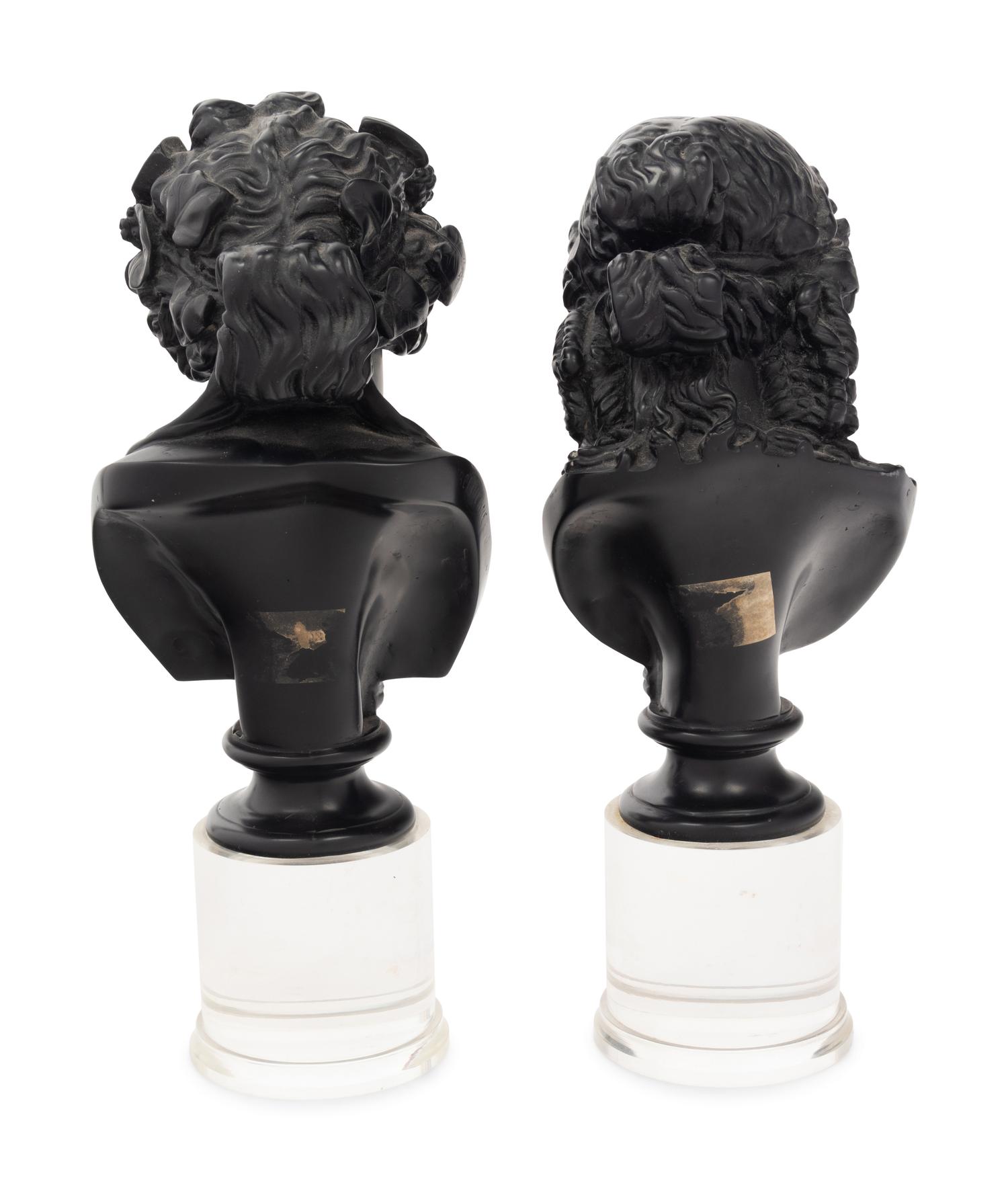 A Pair of Grand Tour Style Resin and Acrylic Portrait Busts