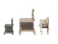 Four Salesman's Sample or Child's Toy Cast Iron Stoves