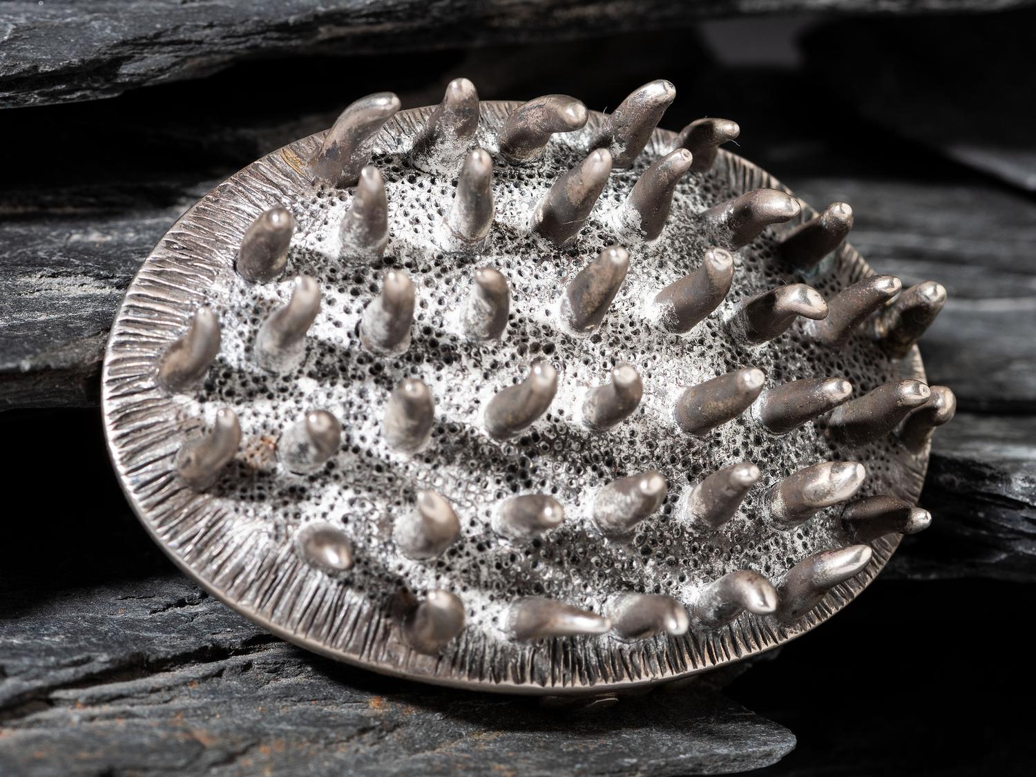 Spiked Sterling Silver Belt Buckle