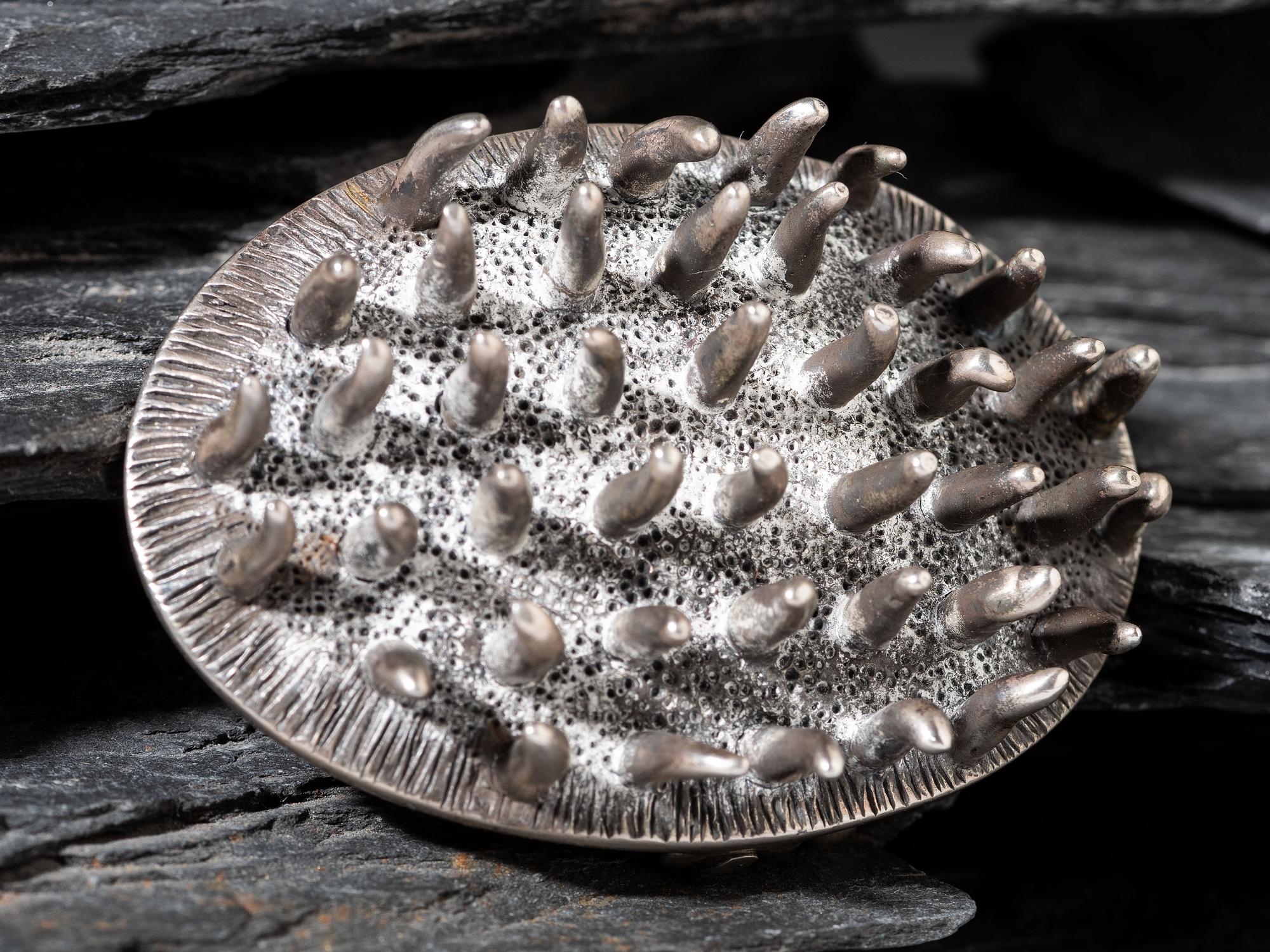 Spiked Sterling Silver Belt Buckle