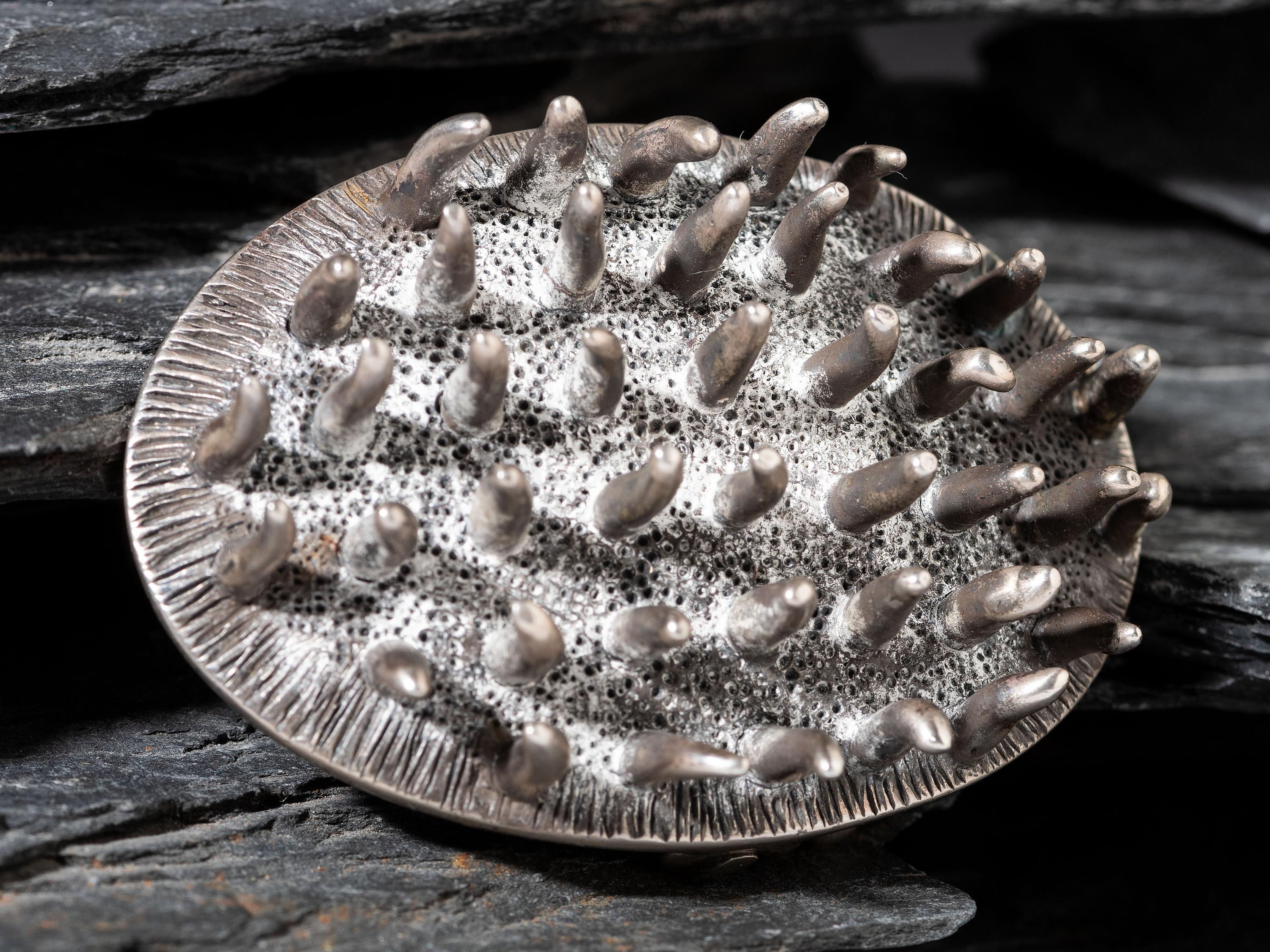 Spiked Sterling Silver Belt Buckle
