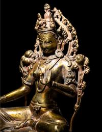 A Nepalese Gilt Bronze Figure of Green Tara