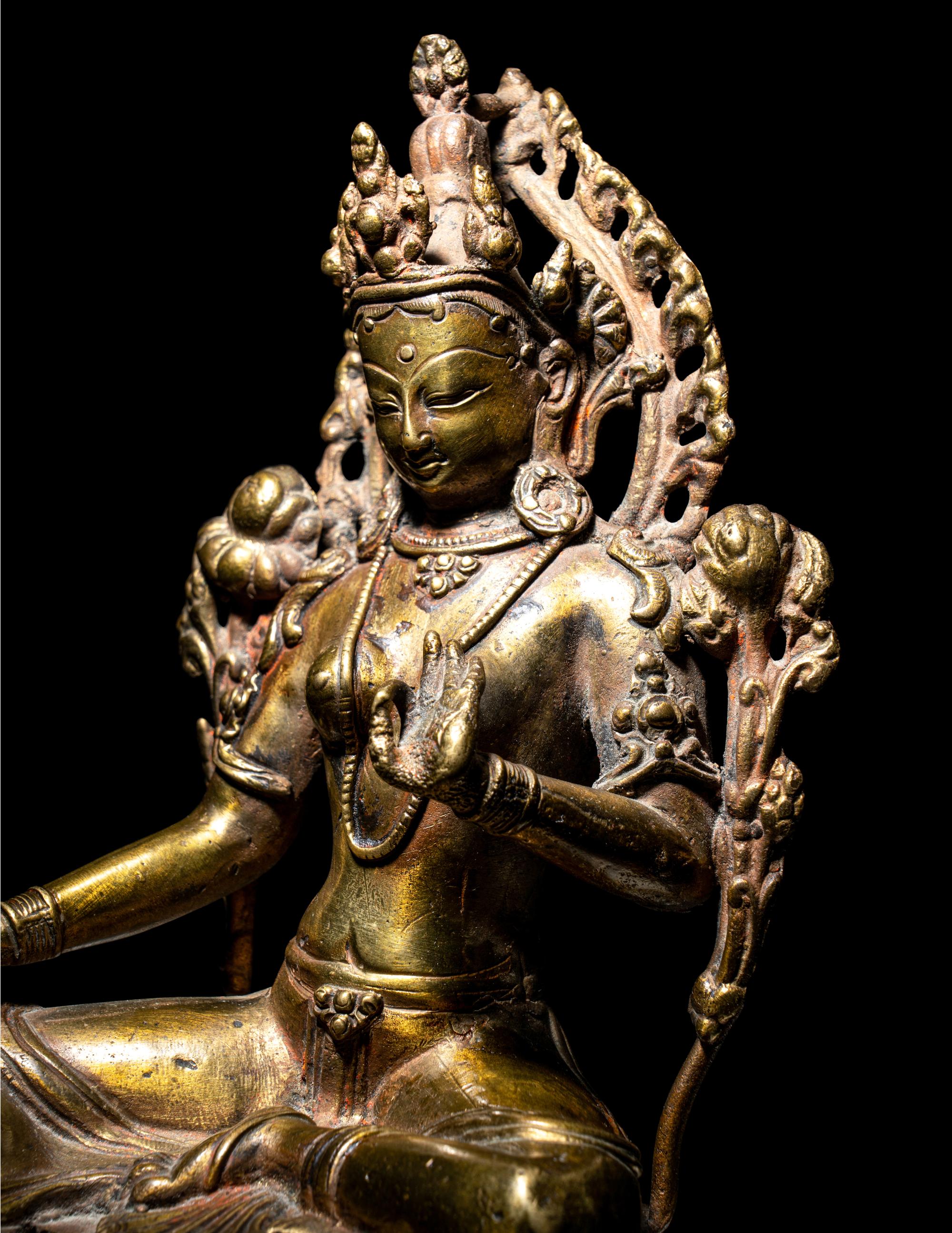 A Nepalese Gilt Bronze Figure of Green Tara