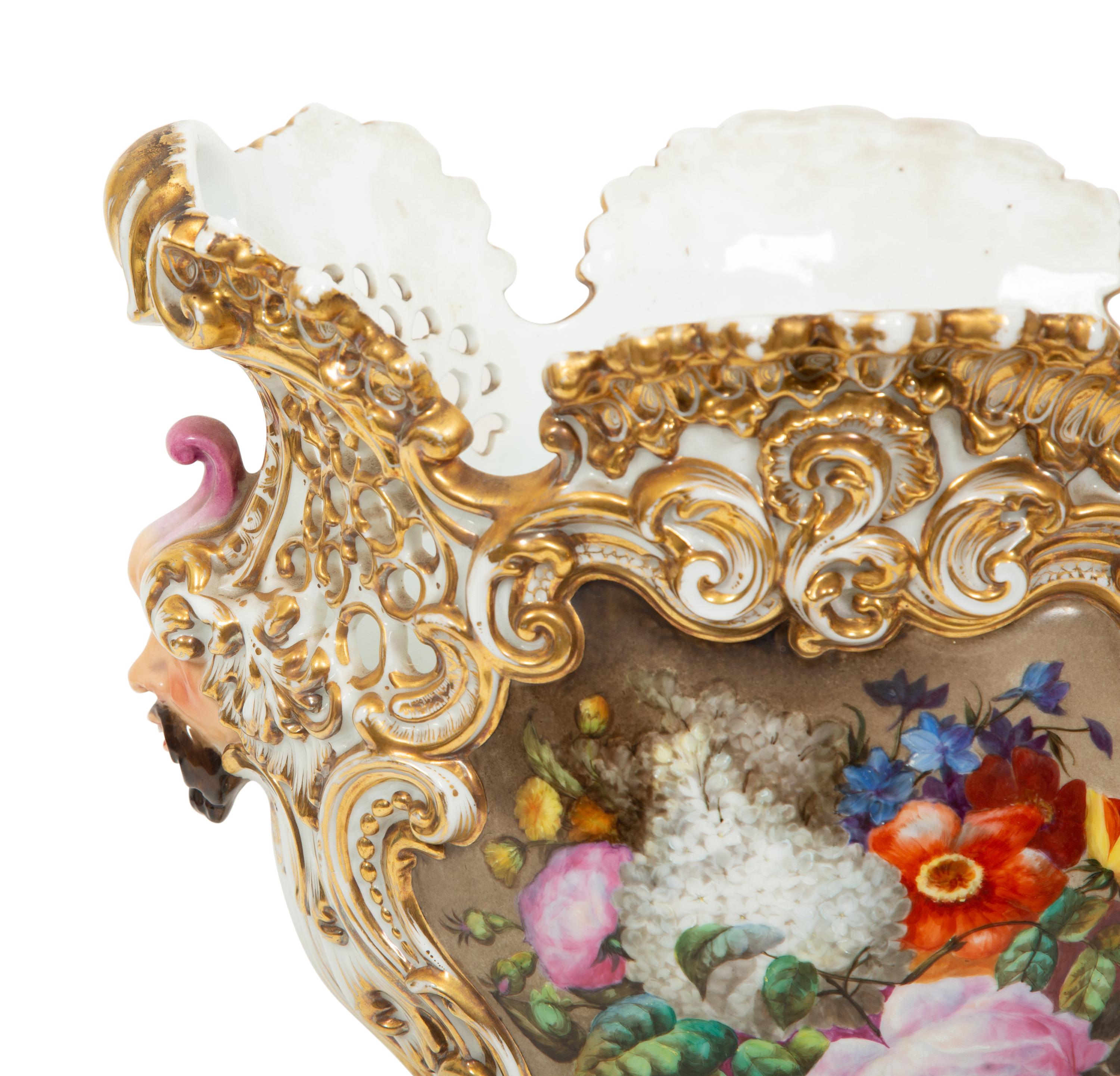 A Continental Pierced Porcelain Vase