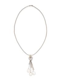CULTURED SOUTH SEA PEARL AND DIAMOND NECKLACE