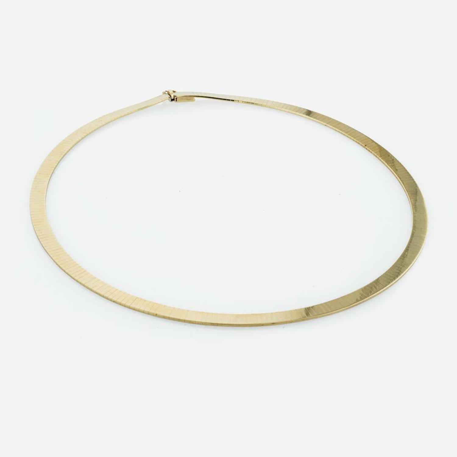 A 14K Yellow Gold Omega Necklace