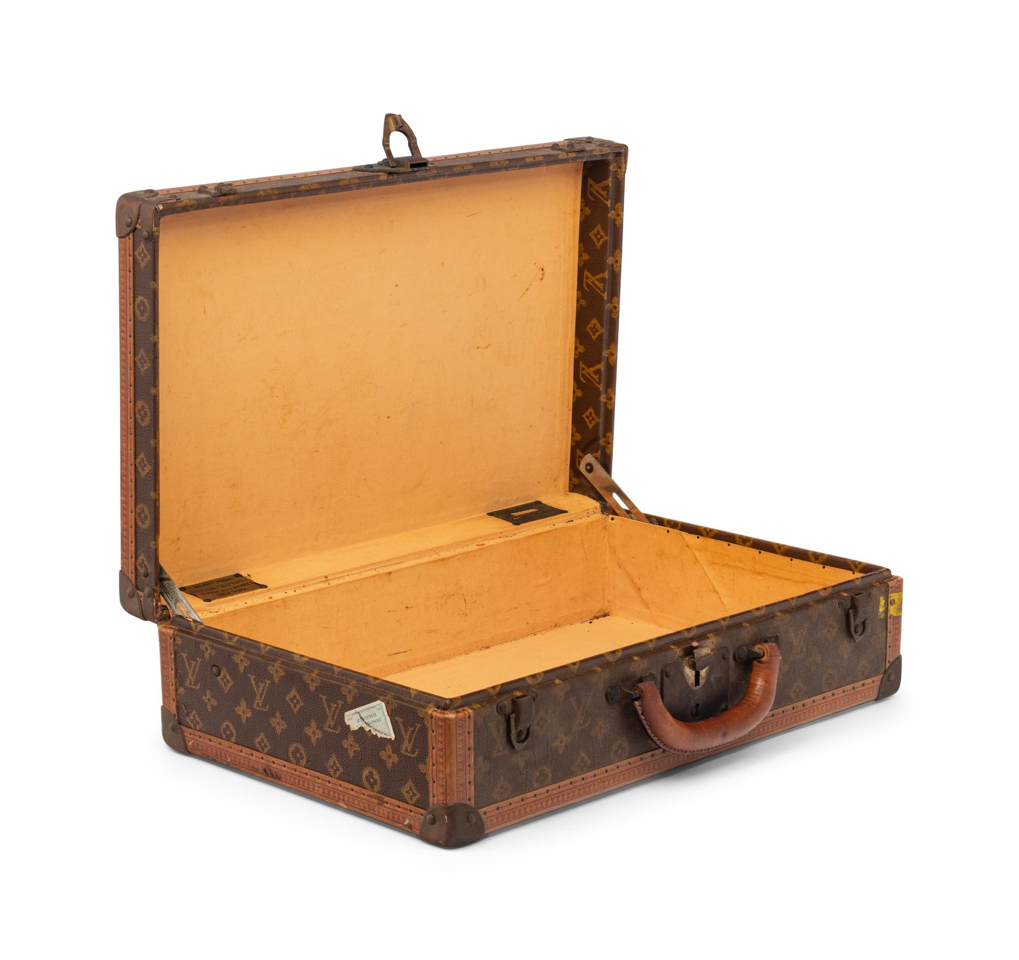 Louis Vuitton Stamped Hardside Suitcase, 1920s