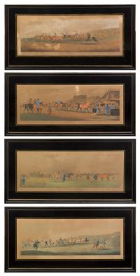 A Group of Four English Hunting Prints, after Henry Thomas Aiken, Height 10 1/4 x width 27 inches (visible).