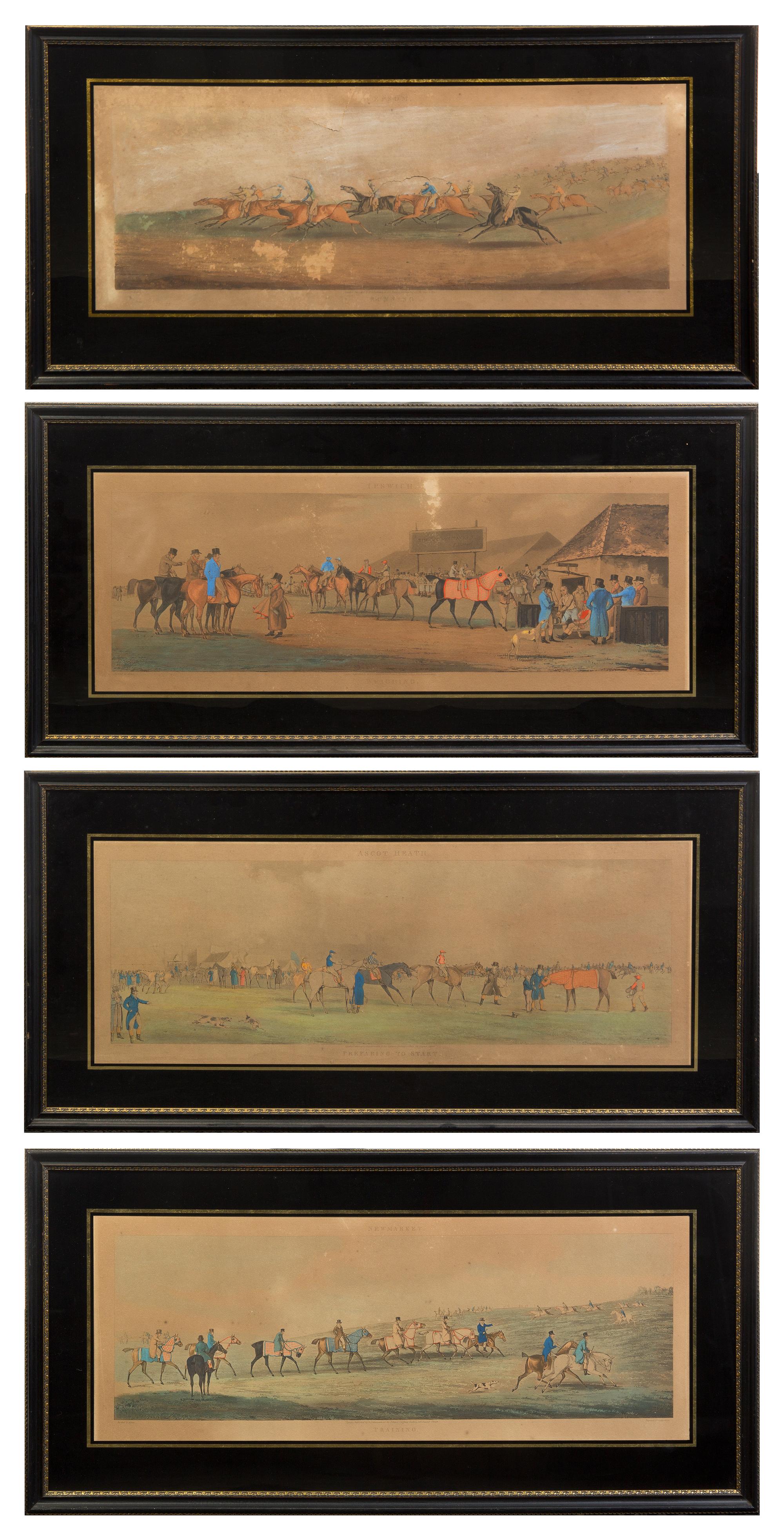 A Group of Four English Hunting Prints, after Henry Thomas Aiken, Height 10 1/4 x width 27 inches (visible).