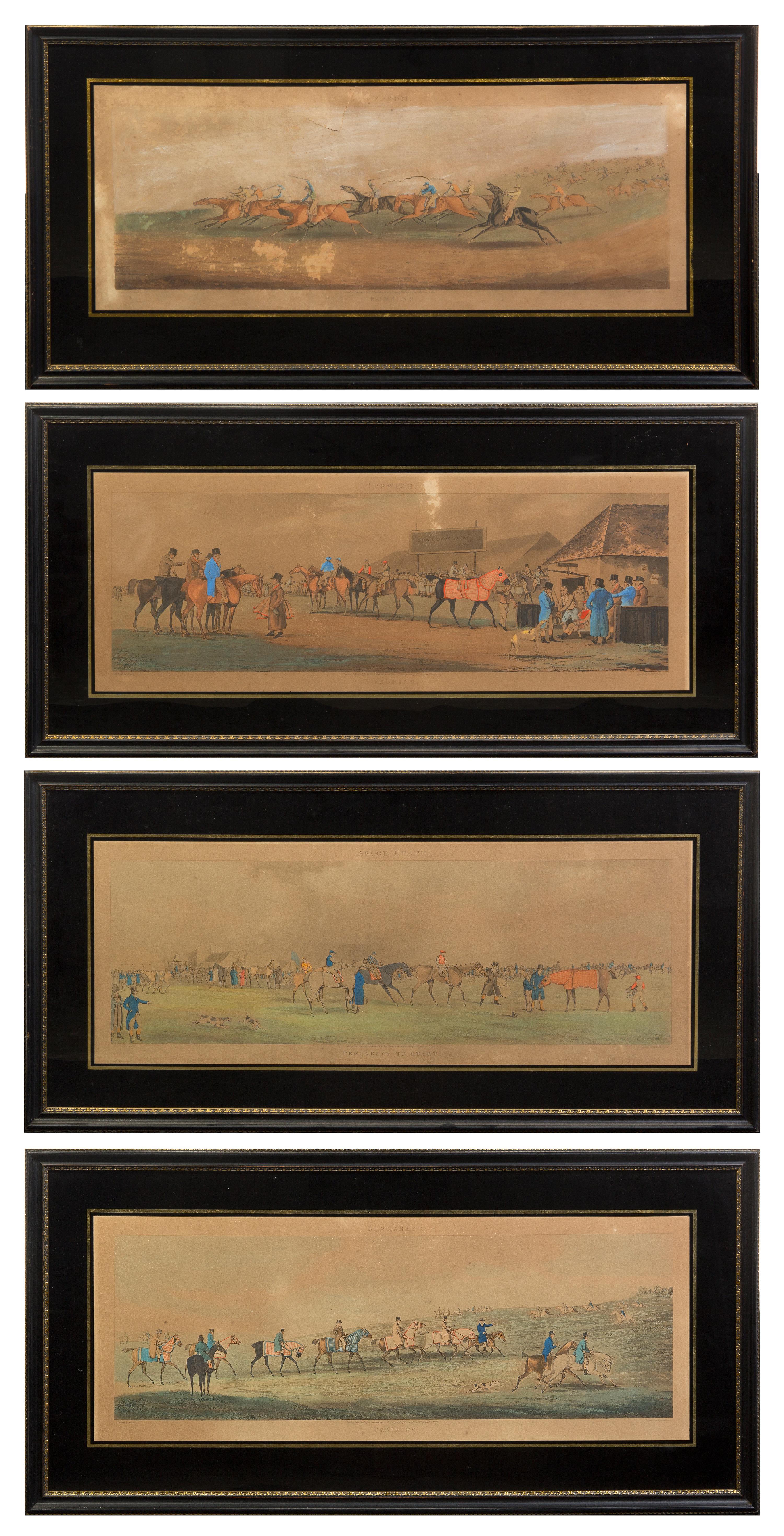 A Group of Four English Hunting Prints, after Henry Thomas Aiken, Height 10 1/4 x width 27 inches (visible).