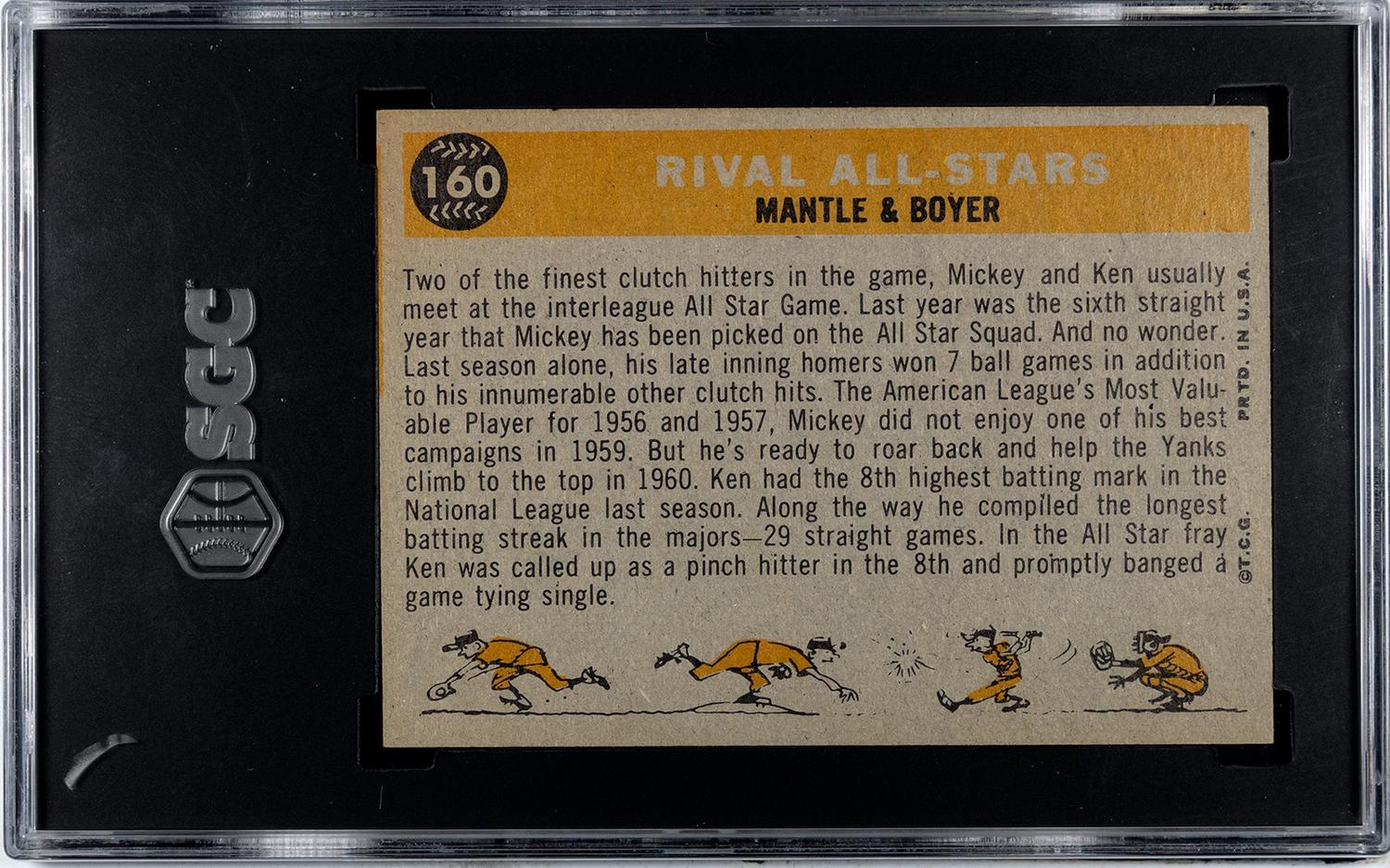 A 1960 Topps Rival All Stars Baseball Card No. 160 (SGC 7 NRMT)