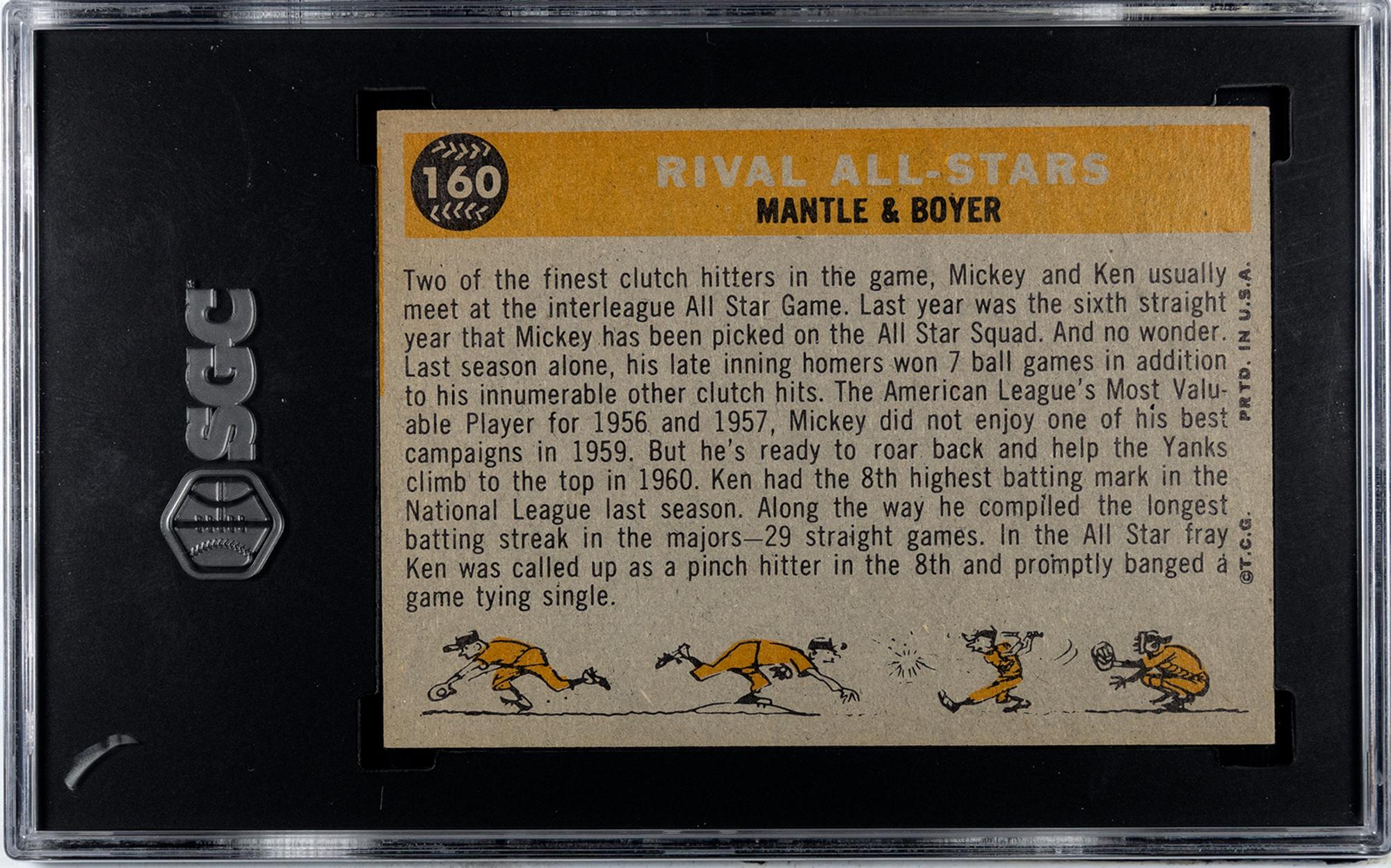 A 1960 Topps Rival All Stars Baseball Card No. 160 (SGC 7 NRMT)
