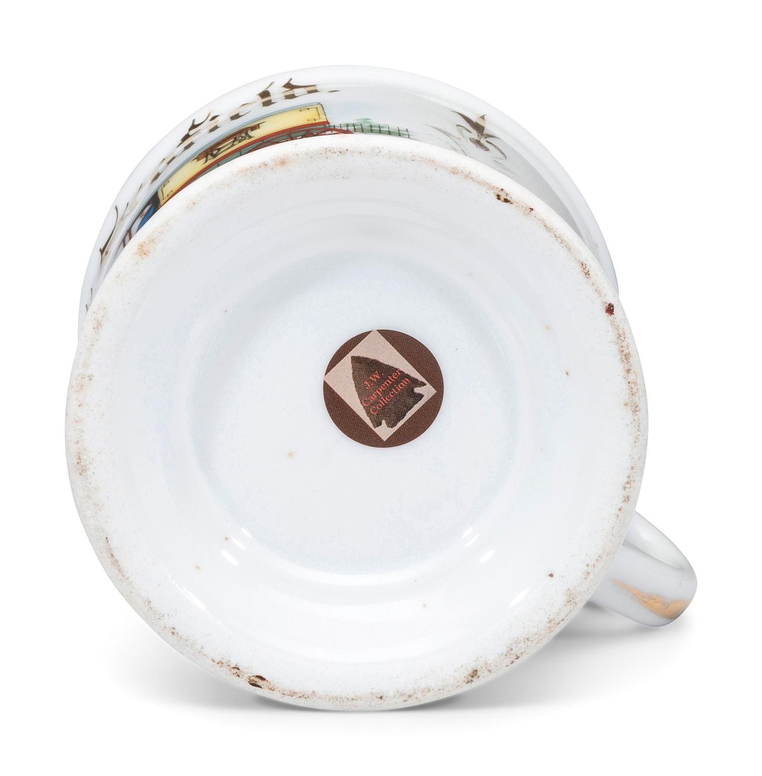 A Sewing Machine Salesman's Porcelain Occupational Shaving Mug