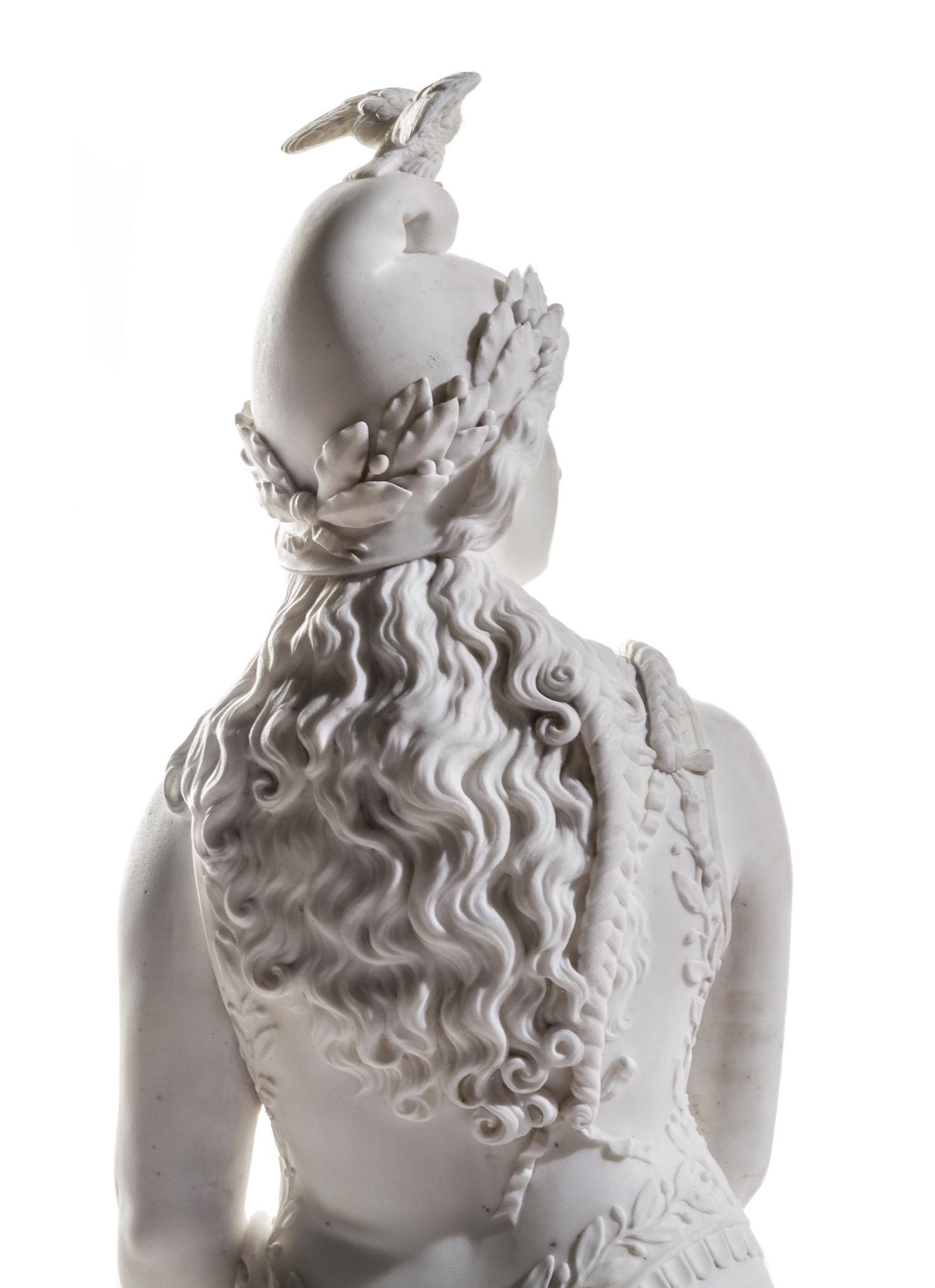 An Italian Marble Figure of Minerva Height 50 1/2 inches. — JAMES HENRY HASELTINE (AMERICAN, 1833-1907)